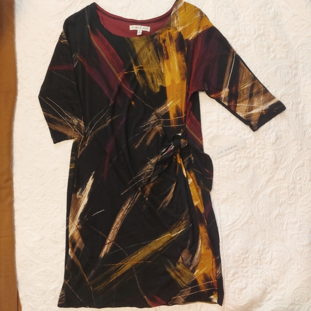 Paint stroke half wrap dress🍂